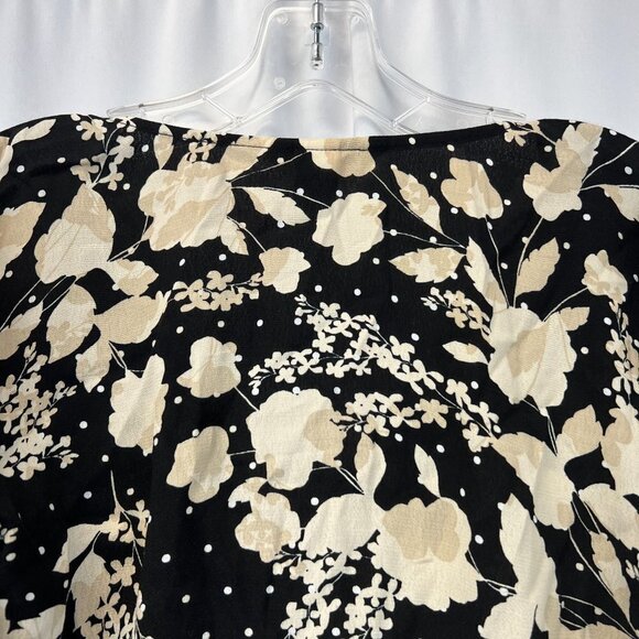 H&M Womens Multicolor Floral Long Sleeve Cinch Waist V-Neck Blouse Top Size 4 - Picture 6 of 10